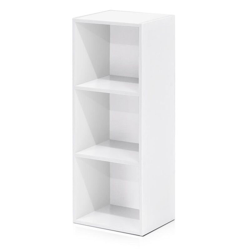 Furinno Luder 3-Tier Open Shelf Bookcase, White