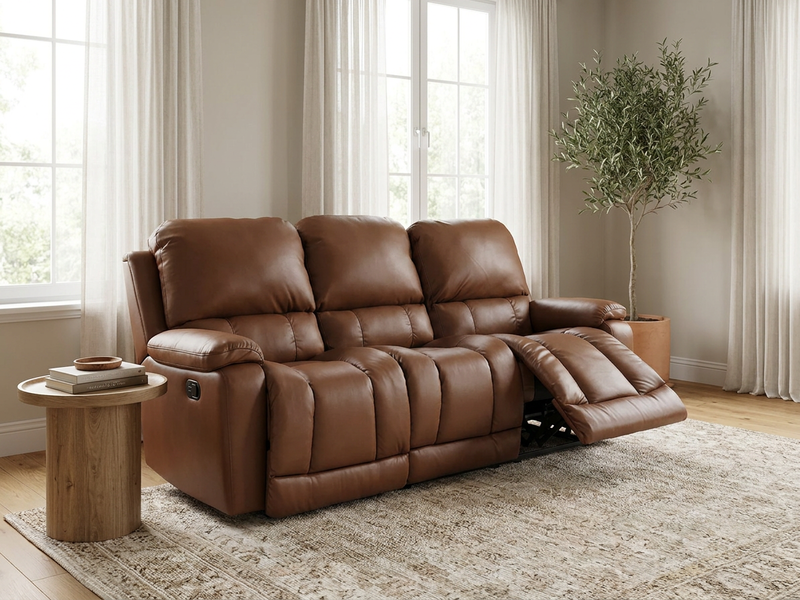Greyson Caramel Leather Power Reclining Sofa with Adjustable Headrest image number 1