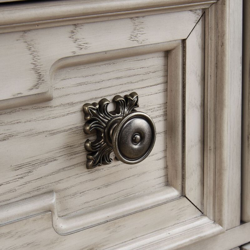 Bryl Oversize Nighstand, 3 Drawers with Bronze Knobs, Antique White image number 5