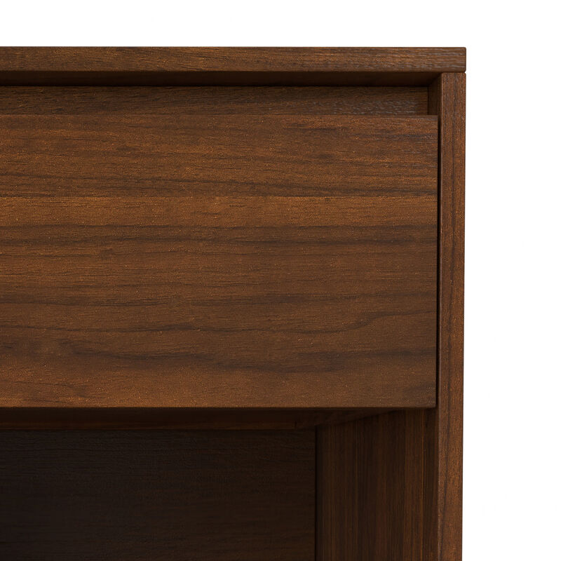Hunter  20 inch Wide Industrial Modern Nightstand in Walnut
