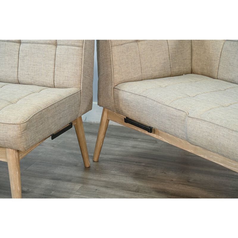 Sunny Designs Mia Mid-Century Modern Tufted Upholstered Corner Dining Bench image number 5