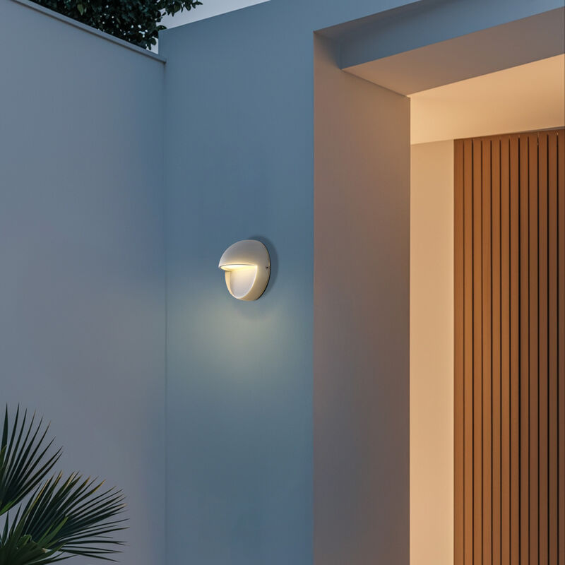 Orbe 6.25" Outdoor Metal/Glass Dimmable Integrated LED Wall Sconce
