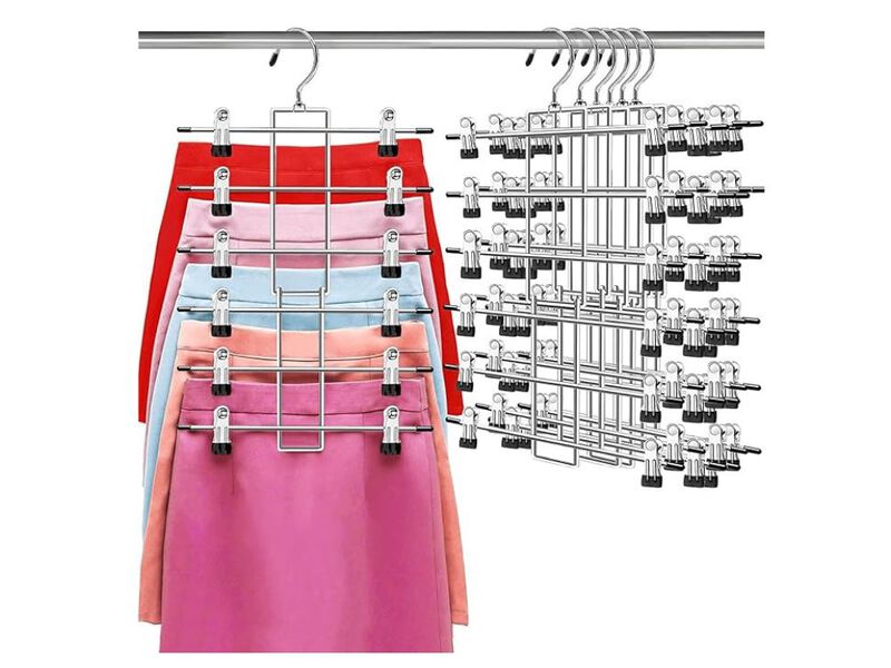 Pants Hangers With Clips,Space Saving Hanging Closet Organizer image number 0