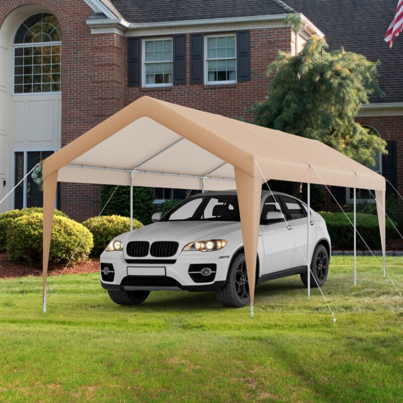 10'x20' Heavy Duty Carport with Steel Frame and Detachable Sidewalls image number 1