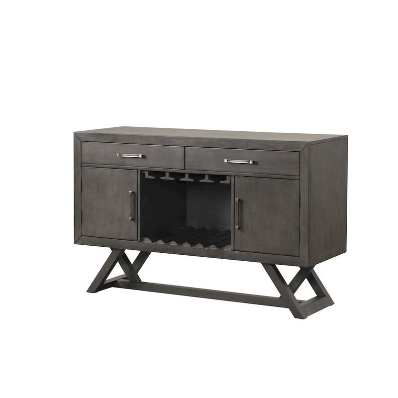 New Classic Furniture High Line Wood 2-drawer Server, Coffee