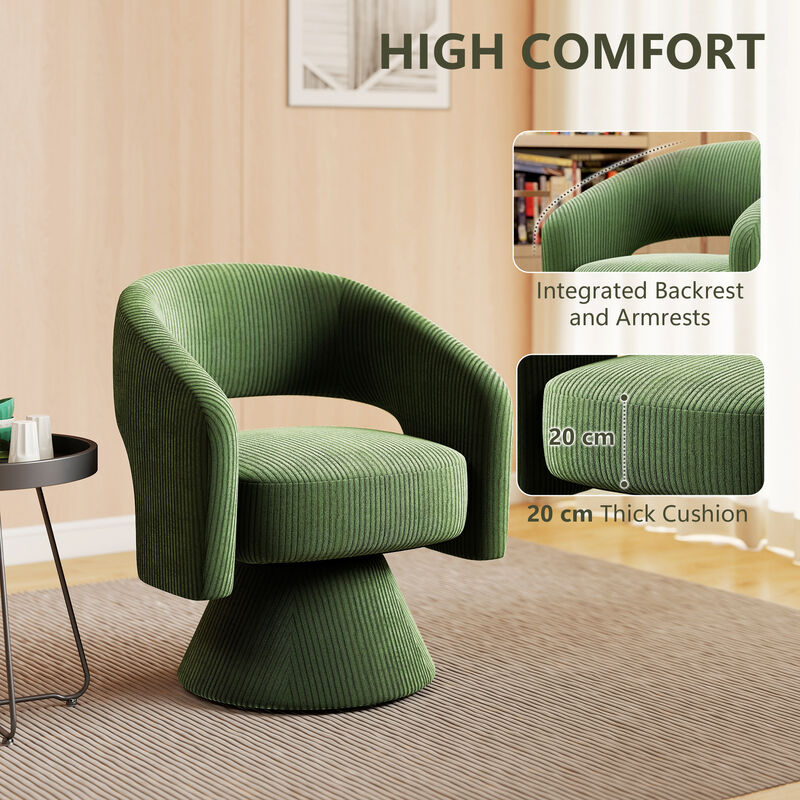 Hivvago Swivel Barrel Accent Chair with Thick Padding image number 3
