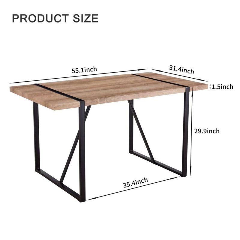 Dwifix Industrial Rectangular Dining Table image number 9