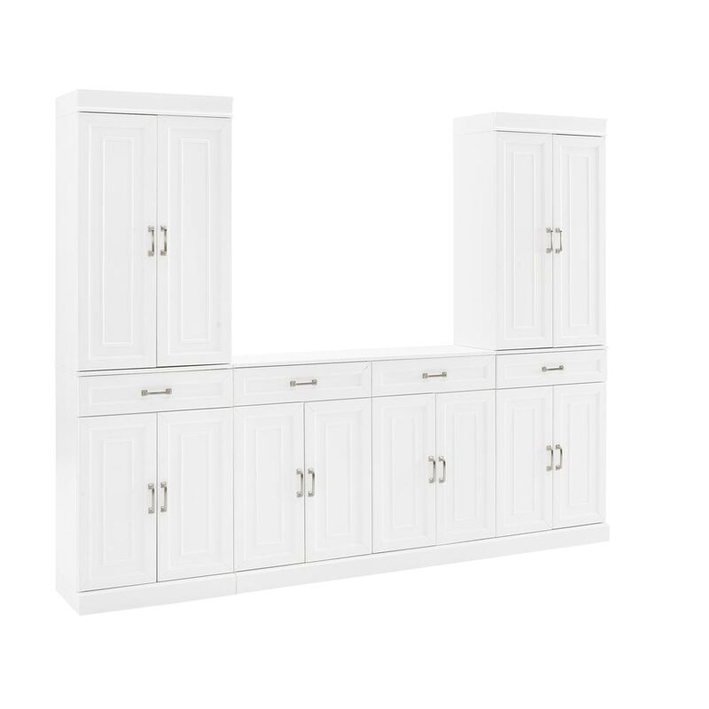 Crosley Furniture Stanton 3Pc Sideboard And Pantry Set White - Sideboard & 2 Pantries