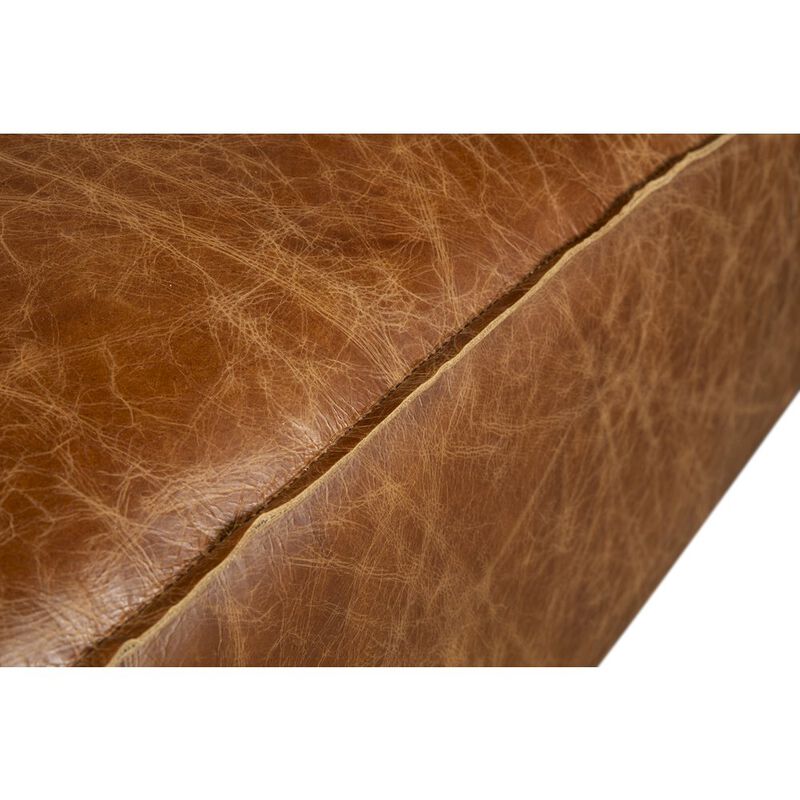 World Interiors Chiavari Loft 112" Sectional Sofa in Cocoa Brown Leather image number 3