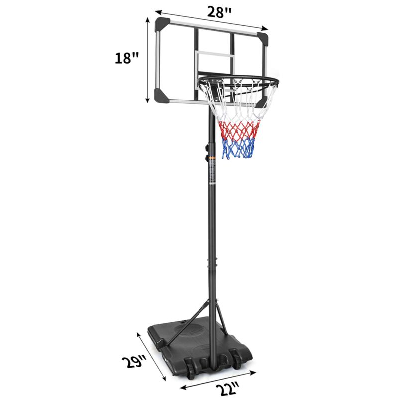 Wolvif 5.6-to-7ft Height Adjustable Portable Basketball Hoop image number 9