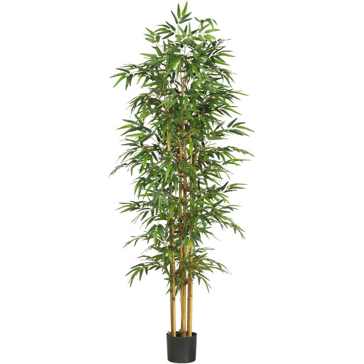 Nearly Natural 75-in Bamboo Tree w/1440 Lvs