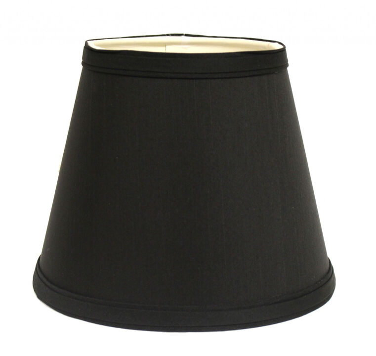 Hivvago 12" Black with White Hardback Empire Slanted Slanted Shantung Lampshade