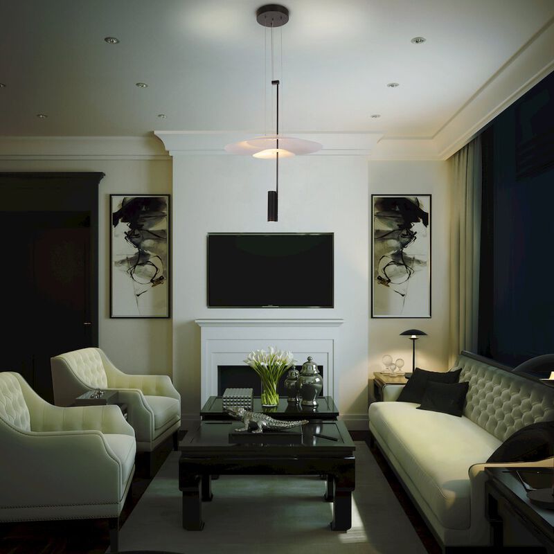 VONN Lighting Integrated LED Height Adjustable Pendant Light in Black