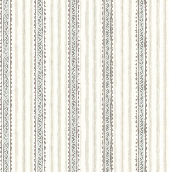 Mandevilla Aqua Vine Stripe Wallpaper (Set of 2)