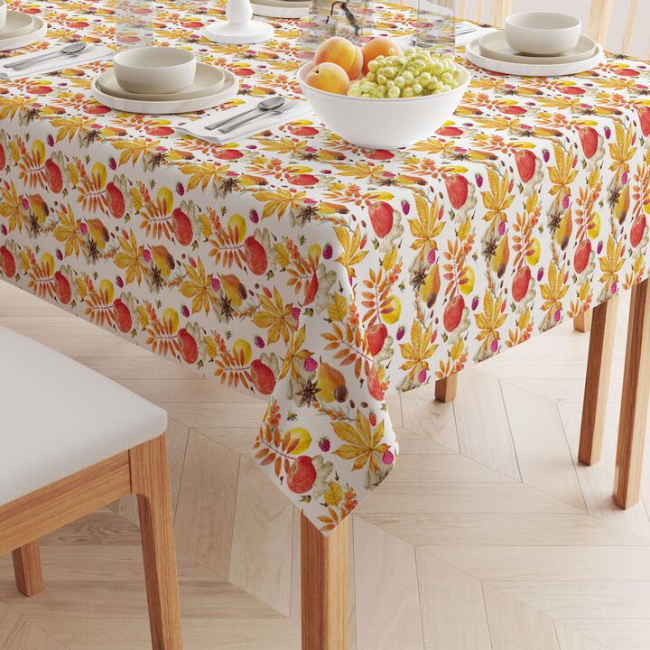 Fabric Textile Products, Inc. Square Tablecloth, 100% Cotton, Fall Time Fruits & Leaves