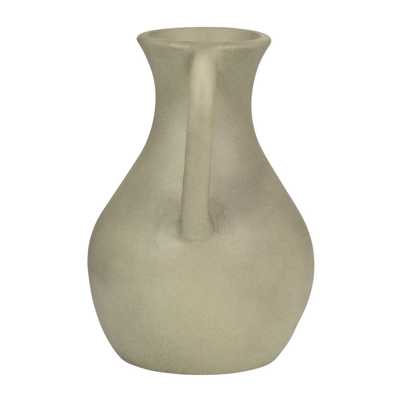 11" Terracotta Jug Vase W/ Handles, Sage Green image number 2