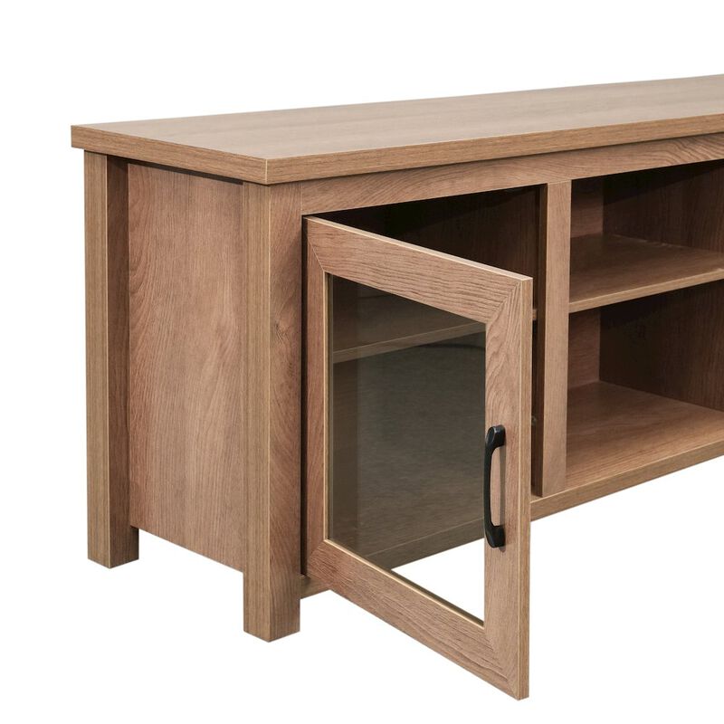 Flash Furniture 65" Entertainment Center with Storage Cabinets for up to 80" TV's, Walnut image number 5