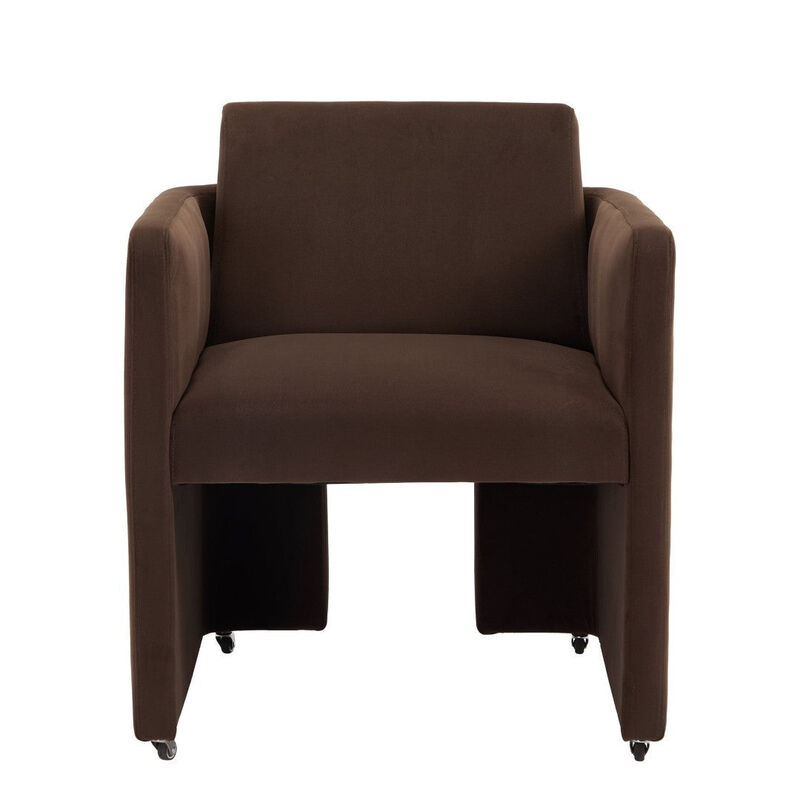 Envelor Modern Velvet Upholstered Barrel Accent Chair with Solid Wood Legs image number 0
