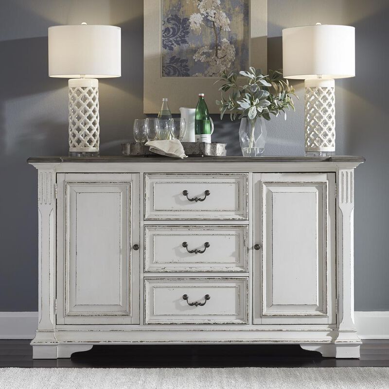 Liberty Furniture Abbey Park Buffet in Antique White image number 2