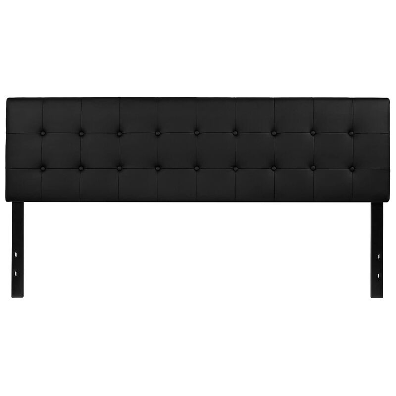 Flash Furniture Lennox Tufted Upholstered King Size Headboard in Black Vinyl