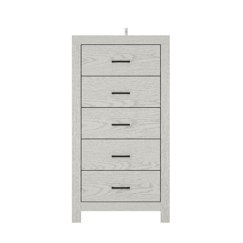 FUFU&GAGA 5-Drawer Chest for Bedroom Storage, (23.6" W x 15.7" D x 45.3" H), White