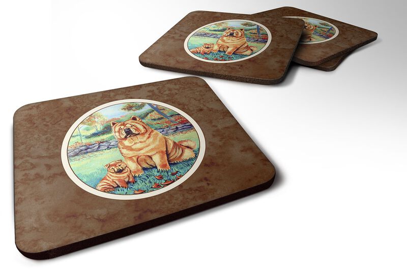 Caroline's Treasures 7057FC Chow Chow Momma's Love Foam Coasters (Set of 4), 3.5, Multicolor image number 0