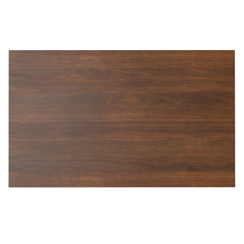 Lowry 66 inch x 40 inch Rectangle Modern Industrial Dining Table in Walnut Veneer image number 6