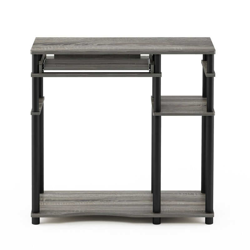 Furinno Furinno Abbott Computer Desk with Bookshelf, French Oak Grey/Black, 17097GYW/BK