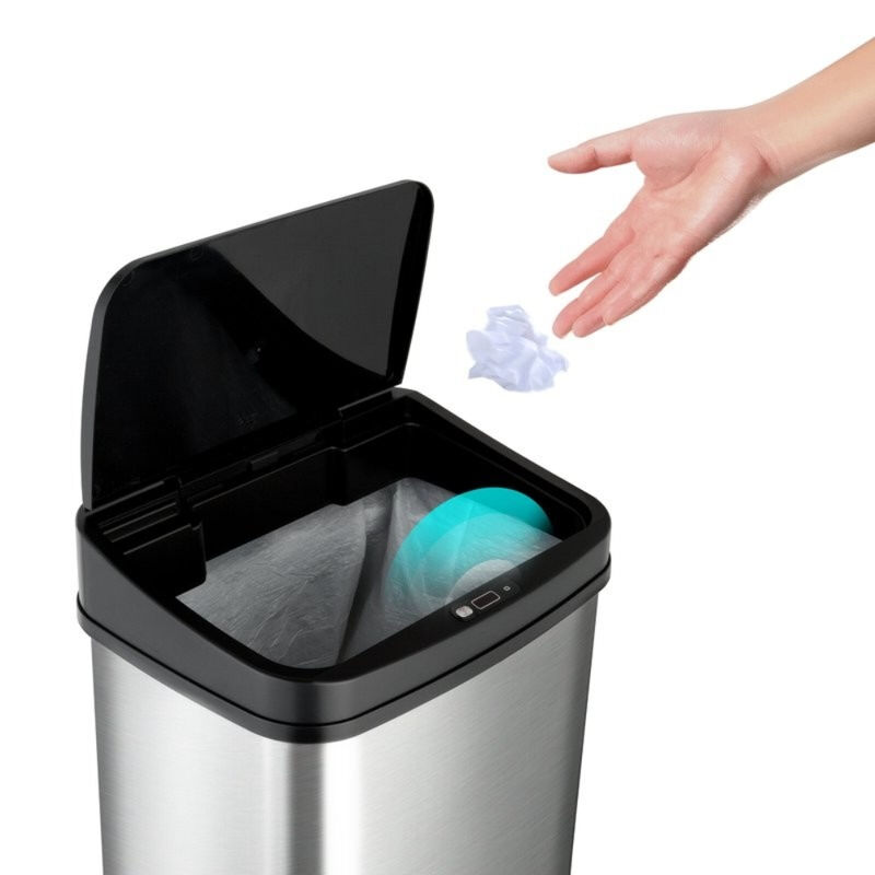 Hands-Free Kitchen Garbage Can with Infrared Sensor Lid (13 Gallon)