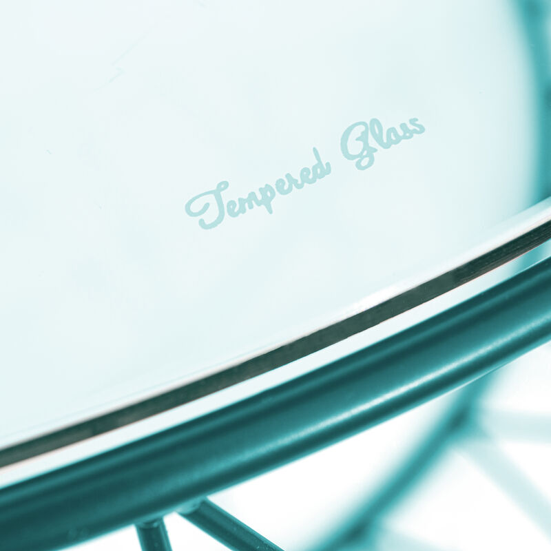 LeisureMod Malibu 39" Octagon End Table with Glass Top