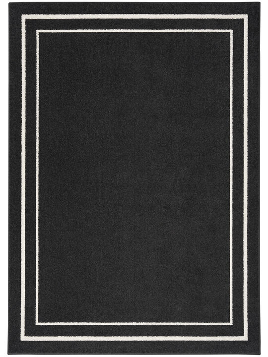 Nourison Essentials NRE02 Black/Ivory 6' x 9' Rug