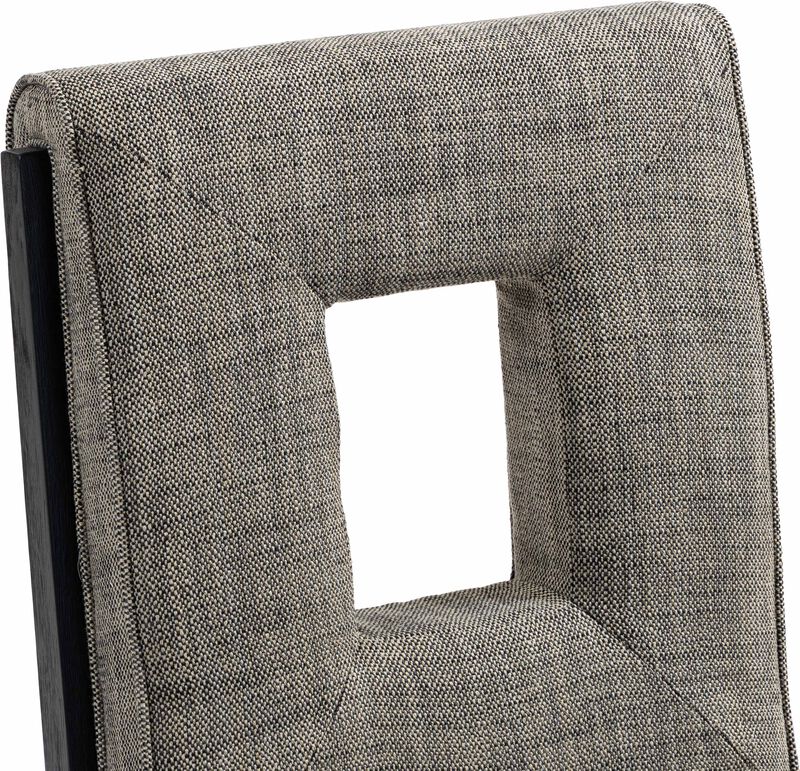 Meridian Furniture Gwendolyn Grey Linen Textured Fabric Dining Side Chair, Set of 2