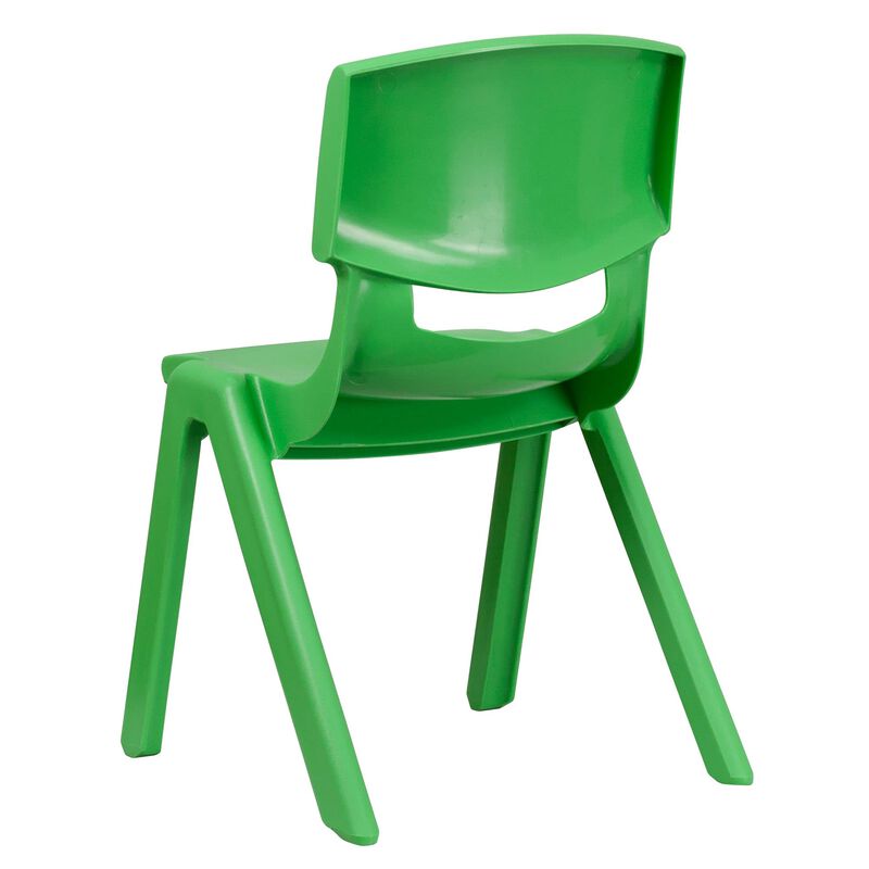 Flash Furniture Whitney 2 Pack Green Plastic Stackable School Chair with 15.5" Seat Height image number 3