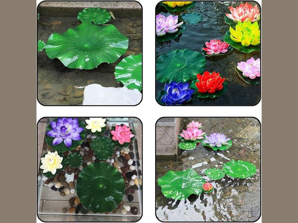 12 Piece Colorful Artificial Lily Flowers Home Decor Floating