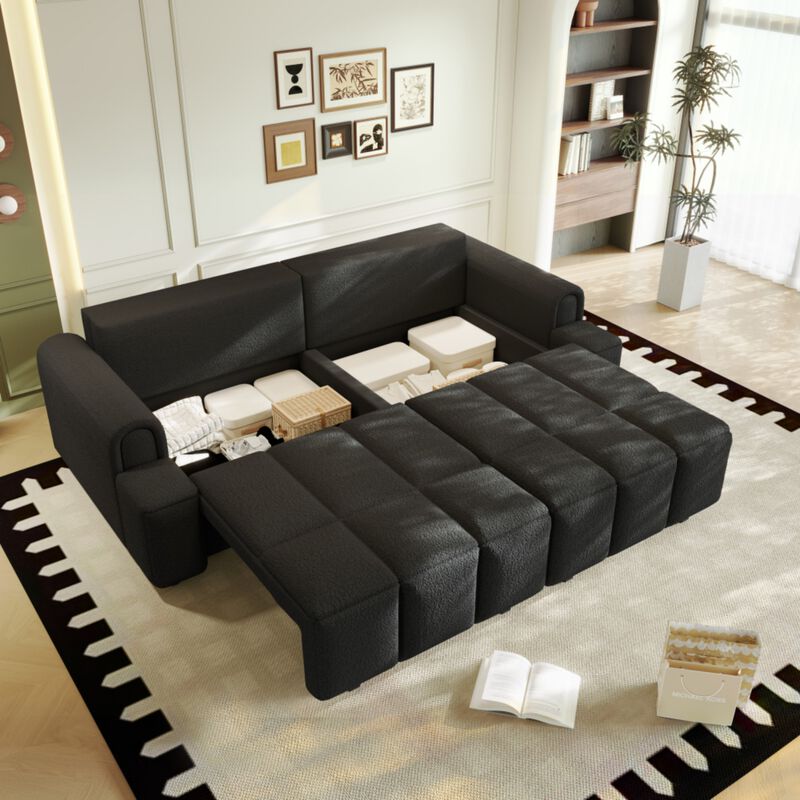 Rerjeb Teddy 3-in-1 Convertible Sleeper Sofa Bed image number 2