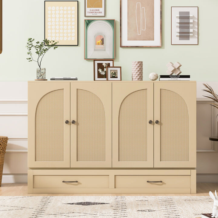 Whisen Modern Design Full Size Murphy Bed, Folded into a Cabinet with Large Drawers