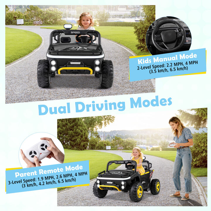 Kids 24V Ride On UTV Car with Dual Seats Horn Music and Story Features