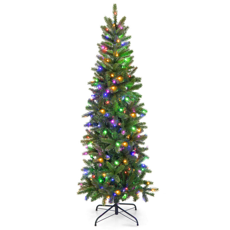 Pencil Christmas Tree with 180 Warm White and Multi-color LED Lights image number 3