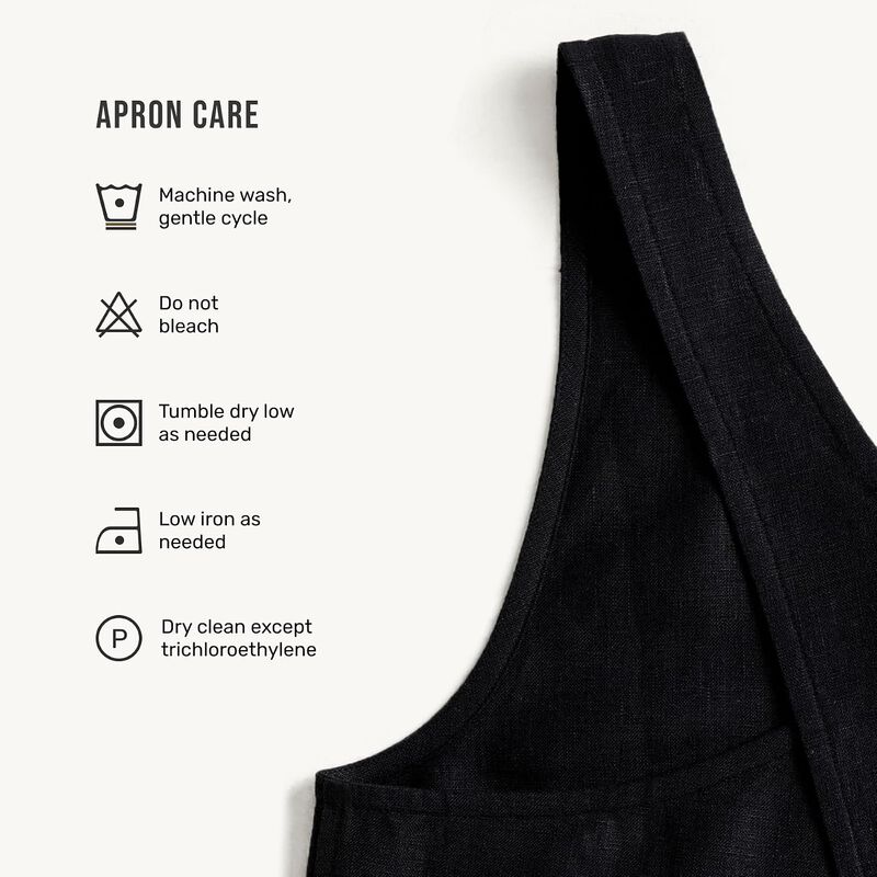 Solino Home 100% Pure Linen Apron - Linen Smock Apron image number 4