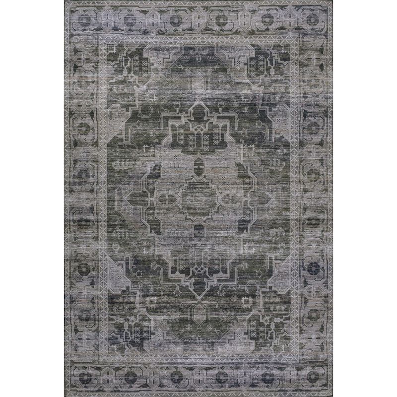 Alanya Ornate Medallion Machine-Washable Area Rug