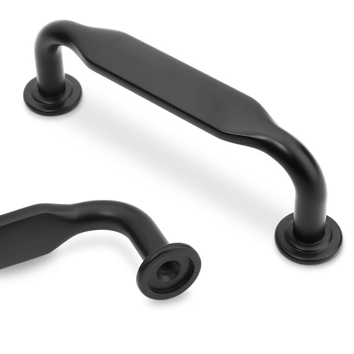 Amasideca 10 Pack Matte Black Cabinet Pulls 3 Inch(76mm) Hole Centers Kitchen Cabinet Handles Zinc Alloy Black Drawer Pulls Soli