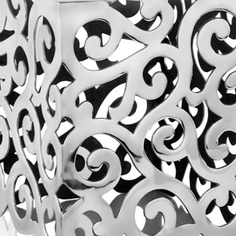 Hivvago 17 Inch  Silver Aluminum Square End Table