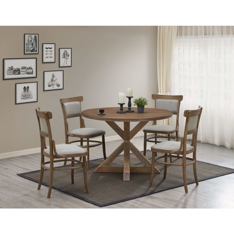 Carolina Living Diana Dining Table with 4 Dining Chairs - Vintage Honey