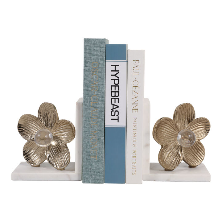 S/2 11" Flower Bookends