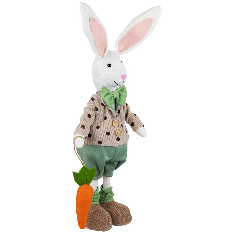Polka Dot Boy Rabbit with Carrot Standing Easter Figure - 18"