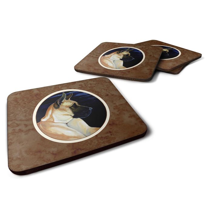 Caroline's Treasures 7059FC Fawn Great Dane In The Moonlight Foam Coasters (Set of 4), 3.5, Multicolor