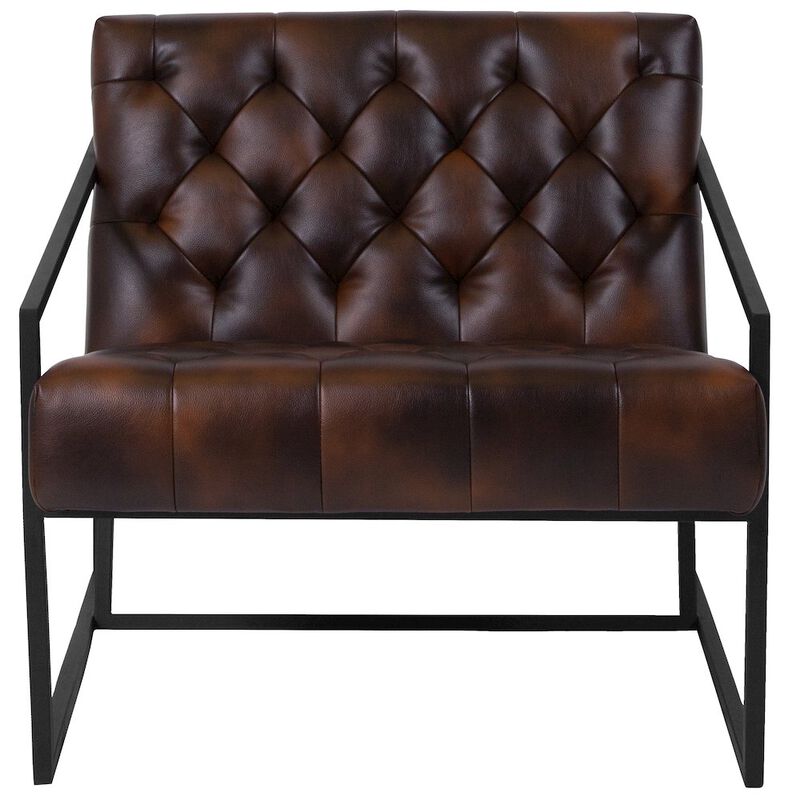 Flash Furniture Madison Bomber Jacket LeatherSoft Tufted Lounge Chair image number 3