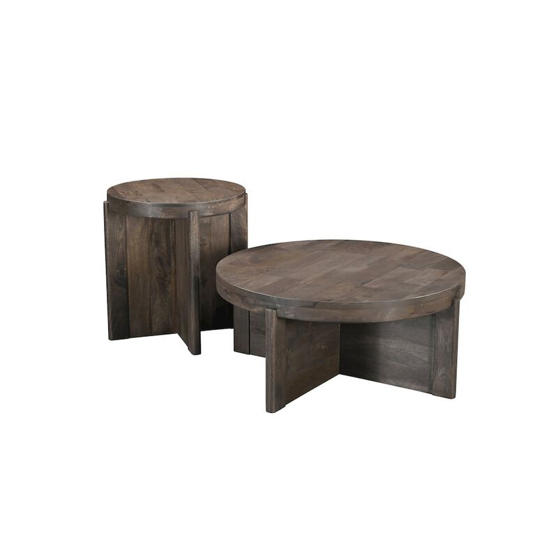 Taran Designs Adrien Round Solid Wood End Table