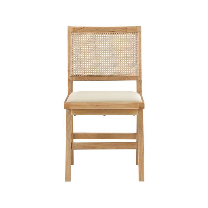 Meridian Furniture Abby Cream Vegan Leather Dining Side Chair, Set of 2