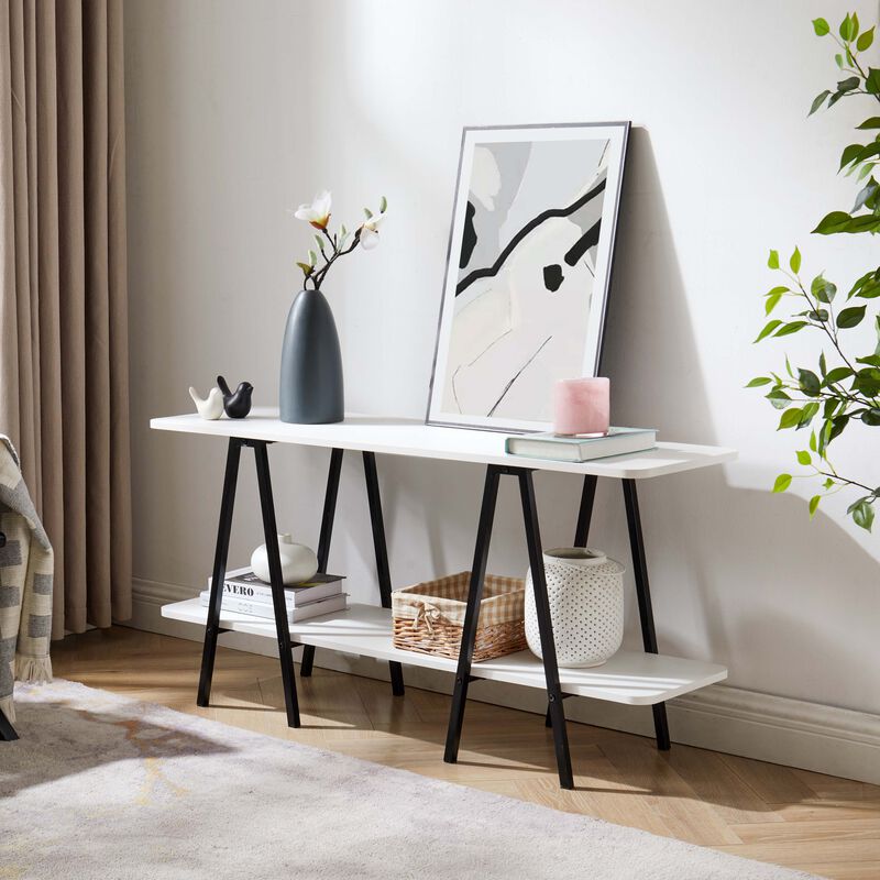 Celine White Console Table